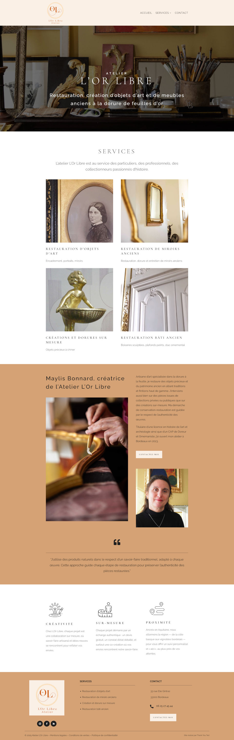 Page d'accueil du site internet du Cabinet Mescam