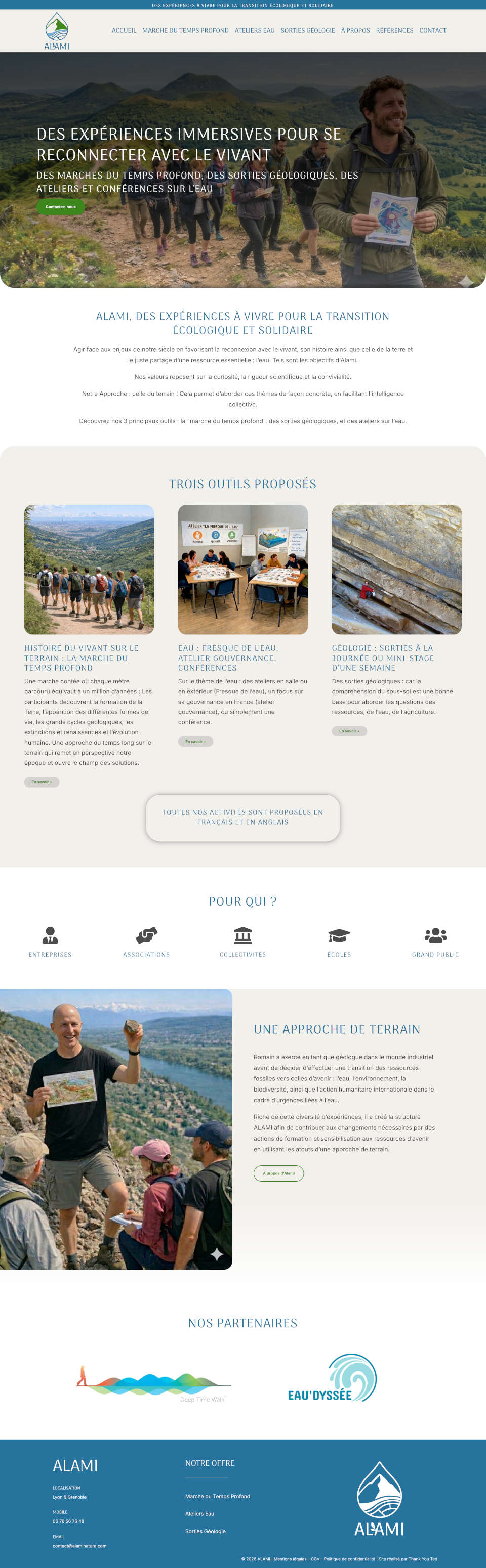 page d'accueil du site Alami